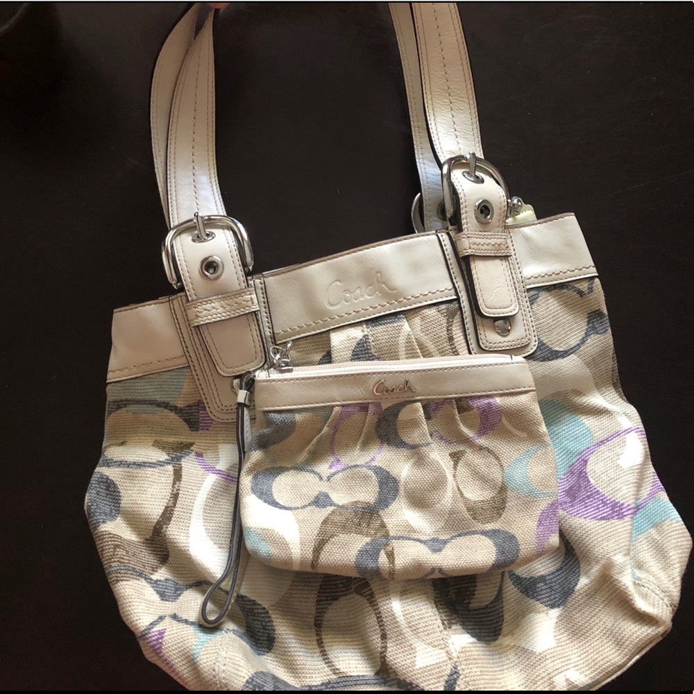 Beige Coach Purse and Wallet